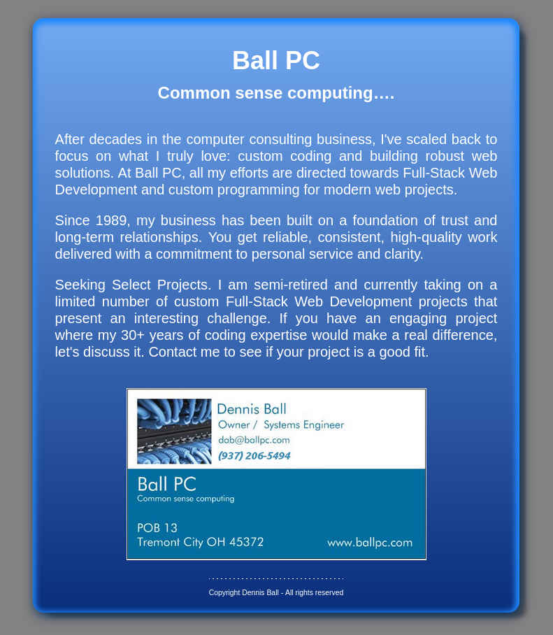 Ball PC Website